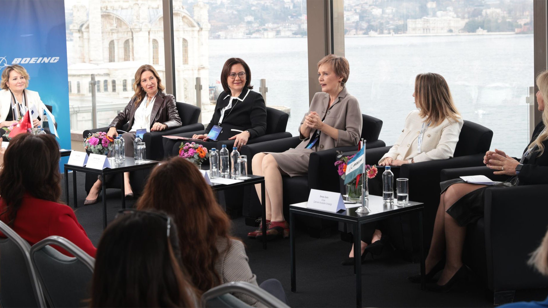 Dr Aybike Molbay, speaking at the first panel organized by The Women in Aviation International (WAI) – Türkiye, that she helped found.