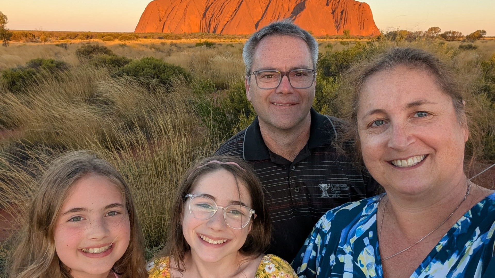 Luana Iorio and family at Uluru (Ayers Rock)