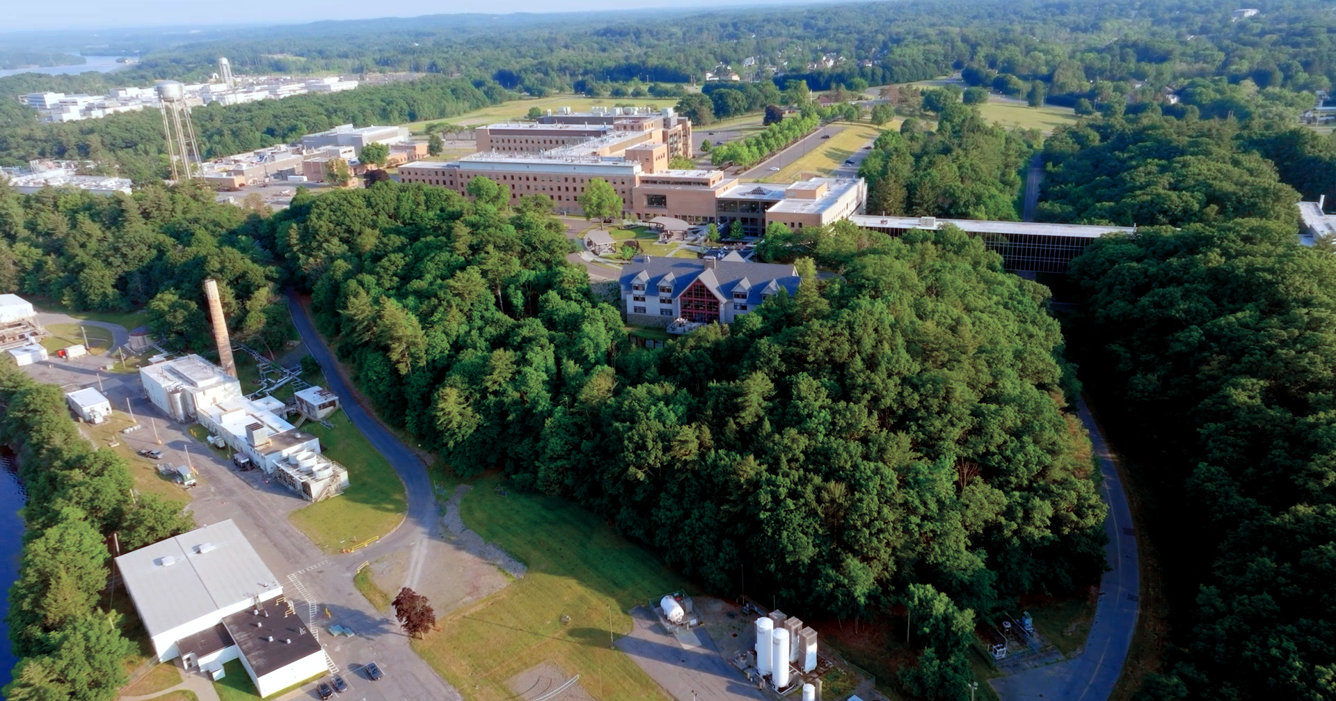 Aerial photo of the GE Aerospace Research Center in Niskayuna, NY