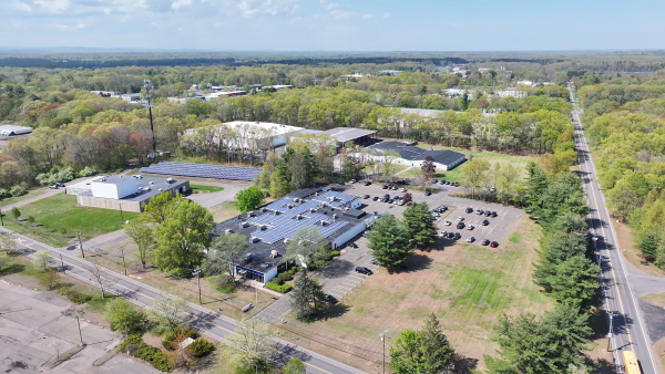Aerial shot of campus