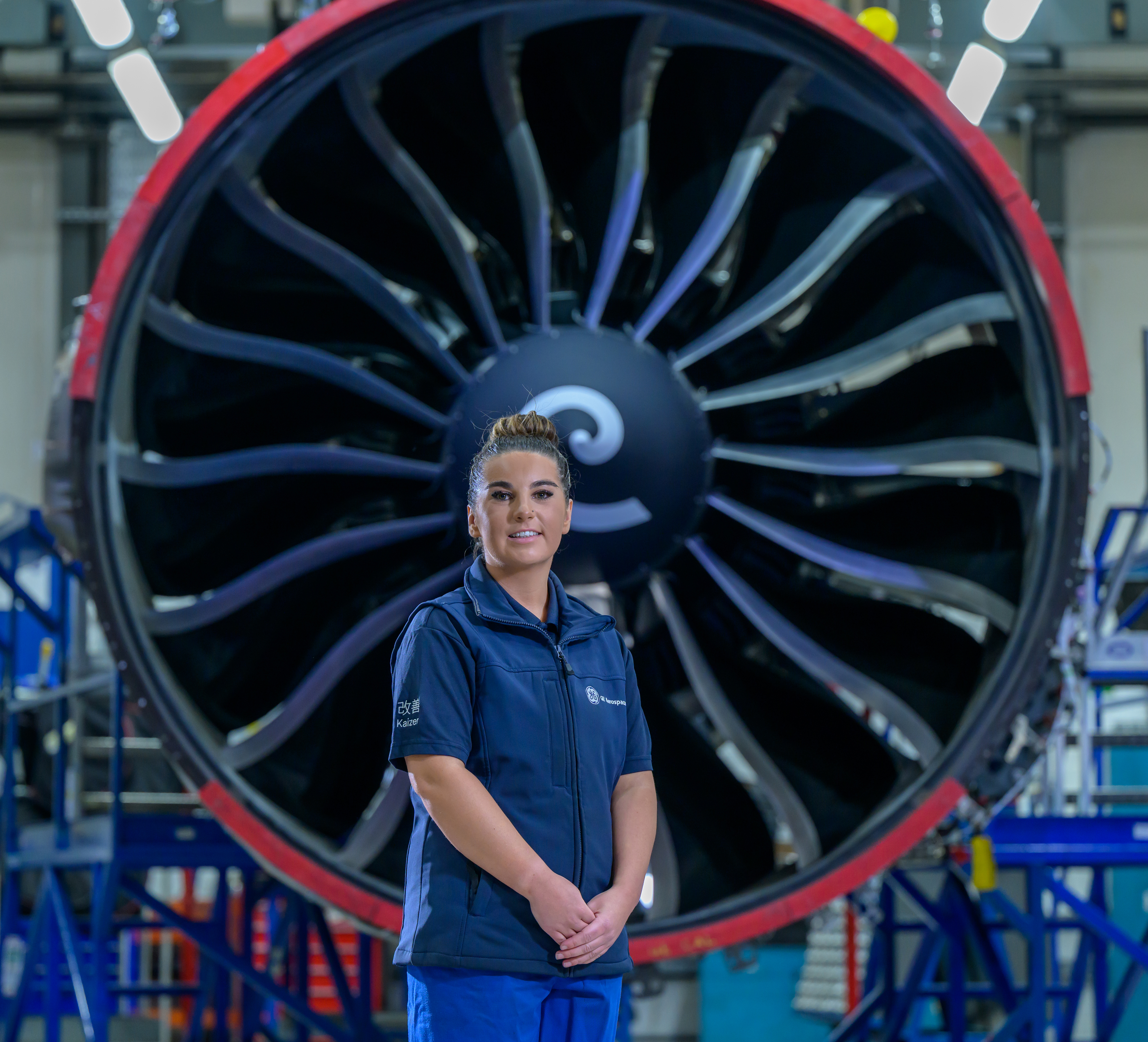 Louise Collins, an apprentice and âModern Apprentice of the Yearâ finalist from the GE Aerospace Caledonian site in Scotland.