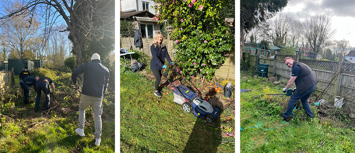 GE Aerospace volunteers in Wales were active in their communities, from restoring a garden for a veteran's widow to packing food into bags for local families at an Easter foodbank in Caerphilly.