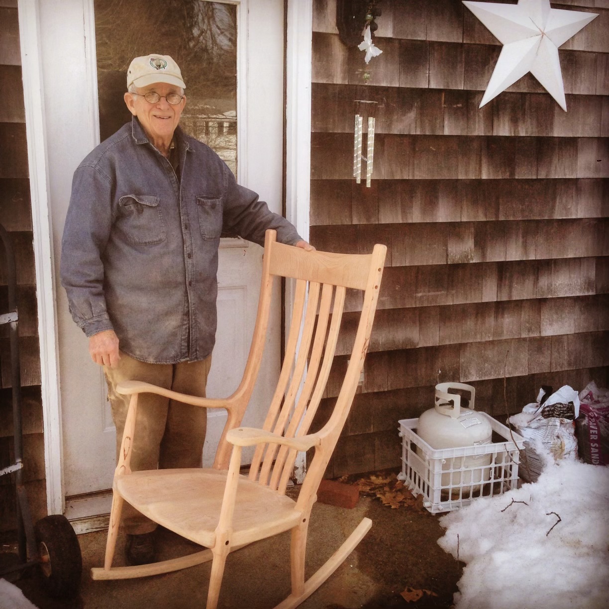 Bernie and a rocking chair he made