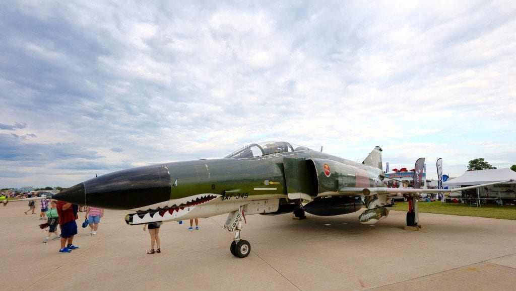 This McDonald-Douglass Phantom F-4 fighter jet uses a pair of GE J79 engines.