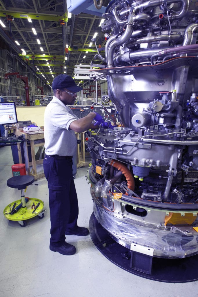 GEnx core assembly taking place at GE Aviation's site in Durham, North Carolina. 