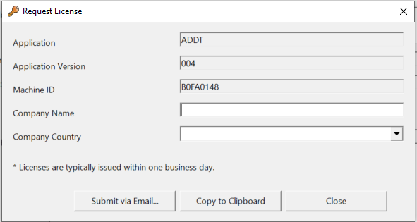 RequestLicenseADDT 