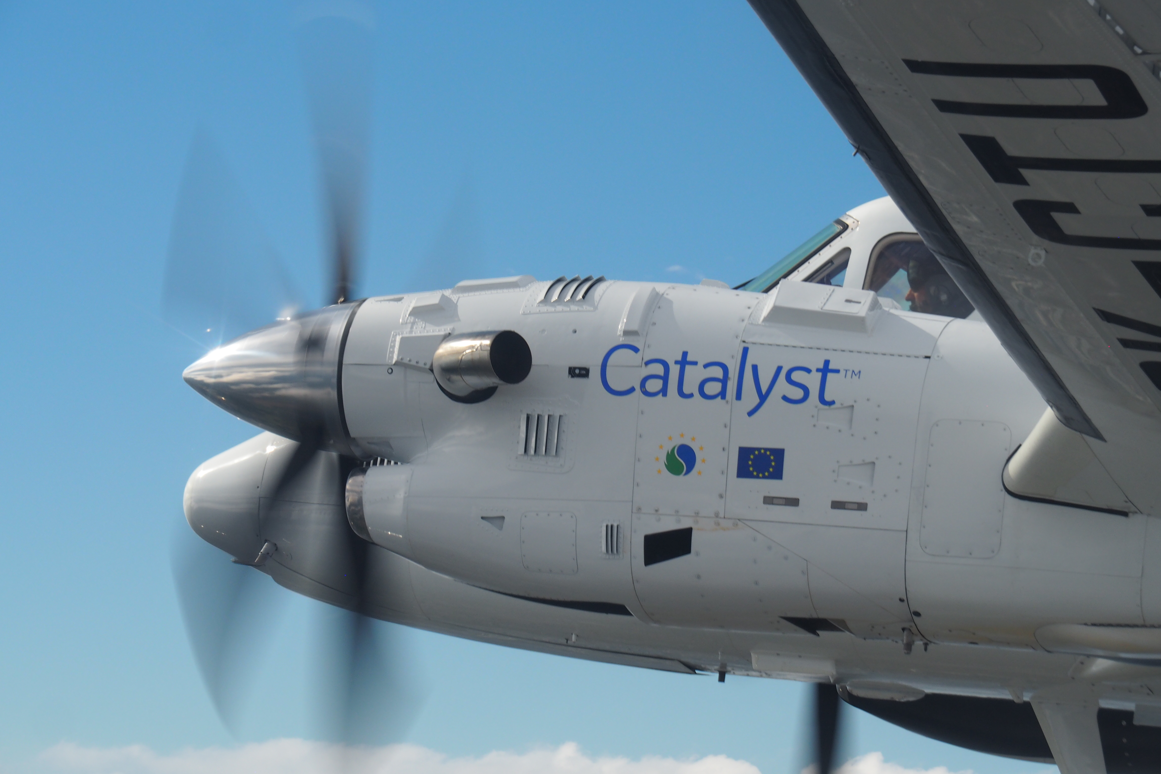 The Catalyst engine in flight on Beechcraft King Air Flying Test Bed
